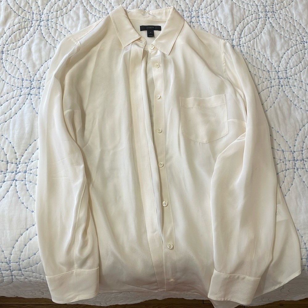 J. Crew crème colored work blouse